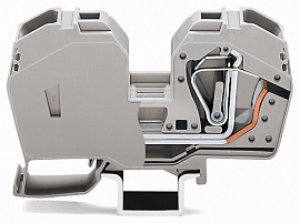 Wago 2-проводные проходные клеммы 35 мм со встроенной торцевой пластиной боковая и центральная маркировка только на рейке DIN 35 x 15 CAGE CLAMP® 35,0 Wago 285-634